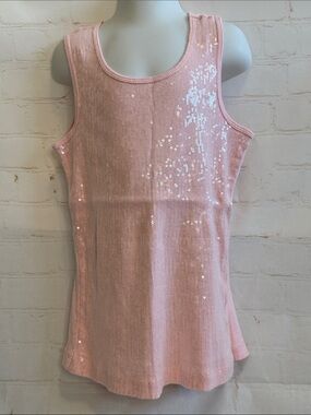 Disney D-Signed Pink Sequin Ribbed Tank Top